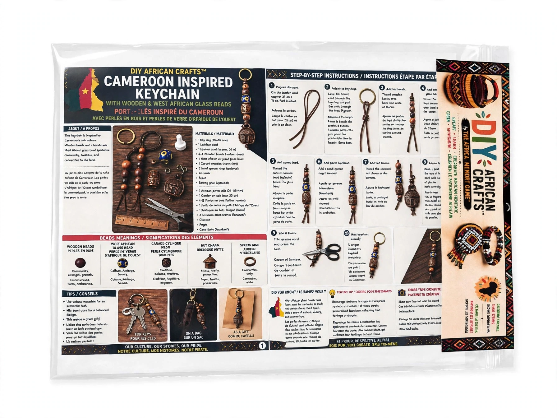 African Beads Keychain DIY craft kit