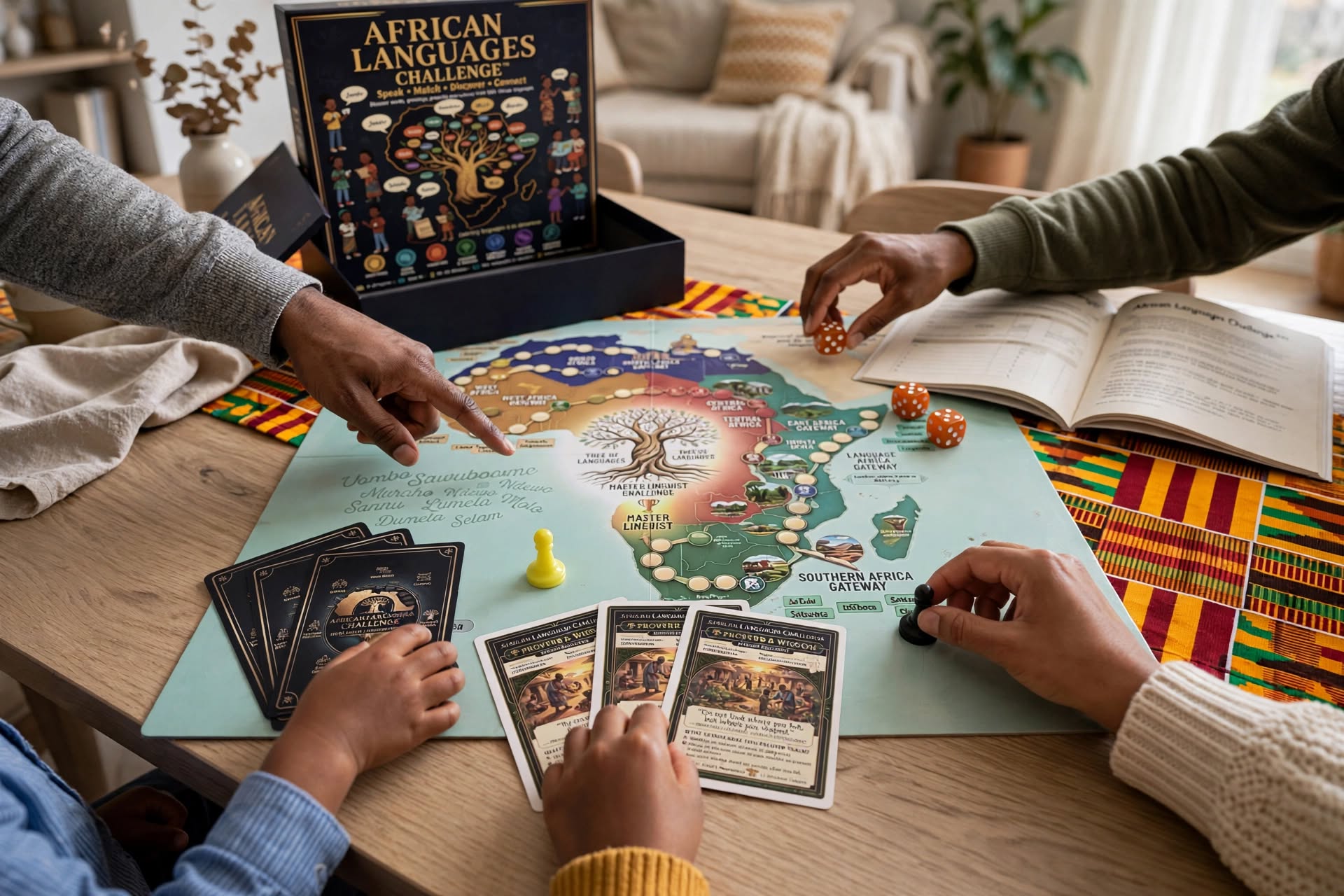 African Languages Challenge lifestyle gameplay photo with players